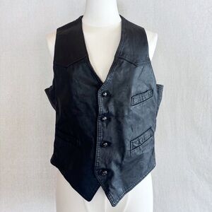 Vintage Reed leather black vest